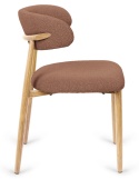 Krzesło tapicerowane LUCCA BOUCLE BROWN LIGHT WOOD