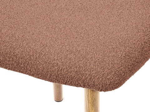 Krzesło tapicerowane LUCCA BOUCLE BROWN LIGHT WOOD