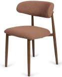 Krzesło tapicerowane LUCCA BOUCLE BROWN WALNUT WOOD