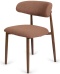Krzesło tapicerowane LUCCA BOUCLE BROWN WALNUT WOOD