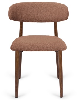 Krzesło tapicerowane LUCCA BOUCLE BROWN WALNUT WOOD