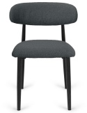 Krzesło tapicerowane LUCCA BOUCLE DARK GREY BLACK WOOD