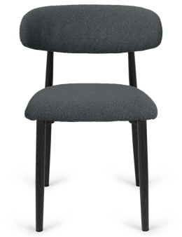 Krzesło tapicerowane LUCCA BOUCLE DARK GREY BLACK WOOD