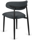 Krzesło tapicerowane LUCCA BOUCLE DARK GREY BLACK WOOD