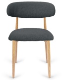 Krzesło tapicerowane LUCCA BOUCLE DARK GREY LIGHT WOOD
