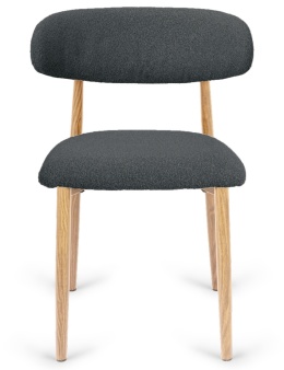 Krzesło tapicerowane LUCCA BOUCLE DARK GREY LIGHT WOOD