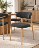 Krzesło tapicerowane LUCCA BOUCLE DARK GREY LIGHT WOOD