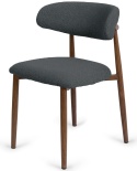 Krzesło tapicerowane LUCCA BOUCLE DARK GREY WALNUT WOOD