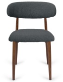 Krzesło tapicerowane LUCCA BOUCLE DARK GREY WALNUT WOOD