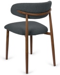 Krzesło tapicerowane LUCCA BOUCLE DARK GREY WALNUT WOOD