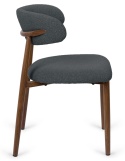 Krzesło tapicerowane LUCCA BOUCLE DARK GREY WALNUT WOOD