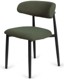 Krzesło tapicerowane LUCCA BOUCLE GREEN BLACK WOOD