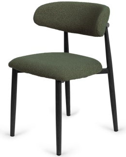 Krzesło tapicerowane LUCCA BOUCLE GREEN BLACK WOOD
