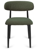 Krzesło tapicerowane LUCCA BOUCLE GREEN BLACK WOOD