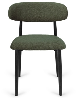 Krzesło tapicerowane LUCCA BOUCLE GREEN BLACK WOOD