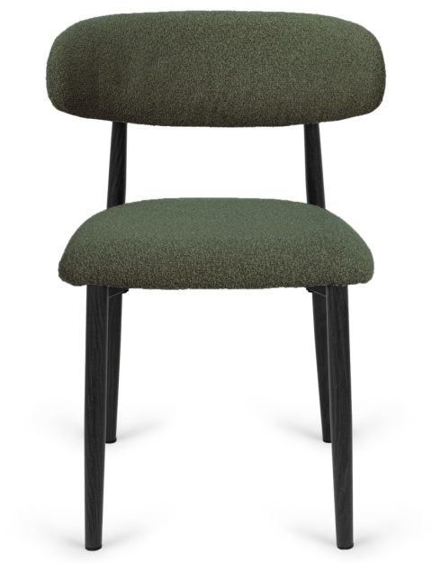 Krzesło tapicerowane LUCCA BOUCLE GREEN BLACK WOOD