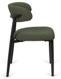 Krzesło tapicerowane LUCCA BOUCLE GREEN BLACK WOOD