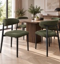 Krzesło tapicerowane LUCCA BOUCLE GREEN BLACK WOOD