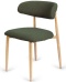 Krzesło tapicerowane LUCCA BOUCLE GREEN LIGHT WOOD