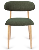 Krzesło tapicerowane LUCCA BOUCLE GREEN LIGHT WOOD