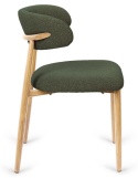 Krzesło tapicerowane LUCCA BOUCLE GREEN LIGHT WOOD