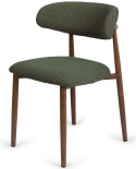 Krzesło tapicerowane LUCCA BOUCLE GREEN WALNUT WOOD