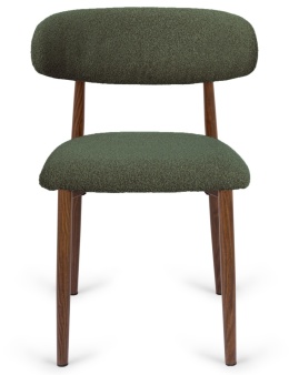 Krzesło tapicerowane LUCCA BOUCLE GREEN WALNUT WOOD