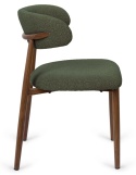 Krzesło tapicerowane LUCCA BOUCLE GREEN WALNUT WOOD