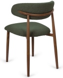 Krzesło tapicerowane LUCCA BOUCLE GREEN WALNUT WOOD
