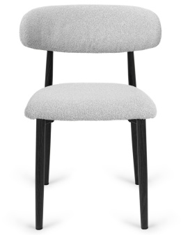 Krzesło tapicerowane LUCCA BOUCLE LIGHT GREY BLACK WOOD