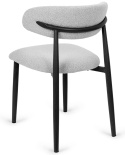 Krzesło tapicerowane LUCCA BOUCLE LIGHT GREY BLACK WOOD