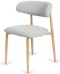 Krzesło tapicerowane LUCCA BOUCLE LIGHT GREY LIGHT WOOD