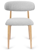 Krzesło tapicerowane LUCCA BOUCLE LIGHT GREY LIGHT WOOD
