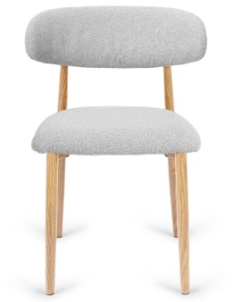 Krzesło tapicerowane LUCCA BOUCLE LIGHT GREY LIGHT WOOD
