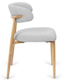 Krzesło tapicerowane LUCCA BOUCLE LIGHT GREY LIGHT WOOD