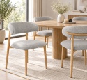 Krzesło tapicerowane LUCCA BOUCLE LIGHT GREY LIGHT WOOD