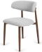 Krzesło tapicerowane LUCCA BOUCLE LIGHT GREY WALNUT WOOD