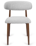 Krzesło tapicerowane LUCCA BOUCLE LIGHT GREY WALNUT WOOD