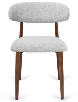 Krzesło tapicerowane LUCCA BOUCLE LIGHT GREY WALNUT WOOD