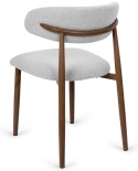 Krzesło tapicerowane LUCCA BOUCLE LIGHT GREY WALNUT WOOD