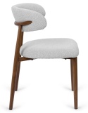 Krzesło tapicerowane LUCCA BOUCLE LIGHT GREY WALNUT WOOD