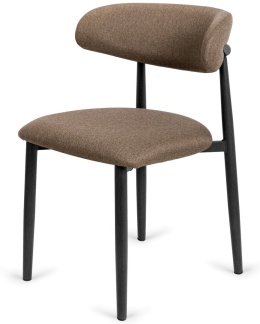 Krzesło tapicerowane LUCCA BROWN FABRIC BLACK WOOD