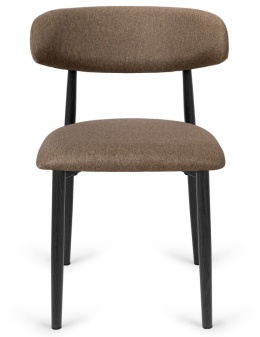 Krzesło tapicerowane LUCCA BROWN FABRIC BLACK WOOD