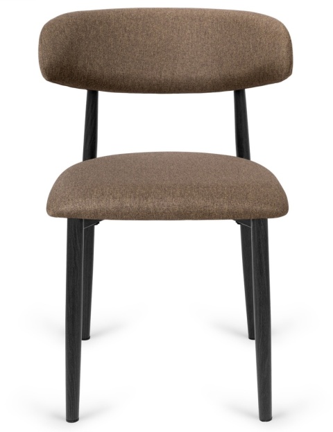 Krzesło tapicerowane LUCCA BROWN FABRIC BLACK WOOD