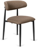 Krzesło tapicerowane LUCCA BROWN FABRIC BLACK WOOD