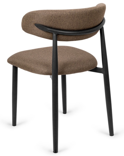 Krzesło tapicerowane LUCCA BROWN FABRIC BLACK WOOD