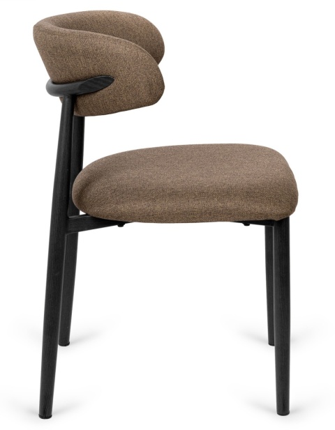 Krzesło tapicerowane LUCCA BROWN FABRIC BLACK WOOD