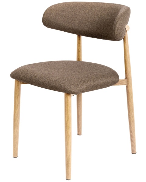 Krzesło tapicerowane LUCCA BROWN FABRIC LIGHT WOOD
