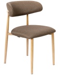 Krzesło tapicerowane LUCCA BROWN FABRIC LIGHT WOOD