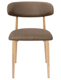 Krzesło tapicerowane LUCCA BROWN FABRIC LIGHT WOOD